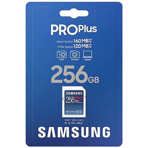 Samsung PRO Plus 256GB MB-SD256K/EU SDXC Memory Card C10 U3 V30 UHS-I