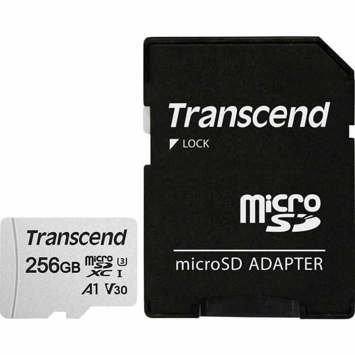 Transcend 300S 256GB TS256GUSD300S-A microSDXC Memory Card C10 U3 V30 A1 UHS-I
