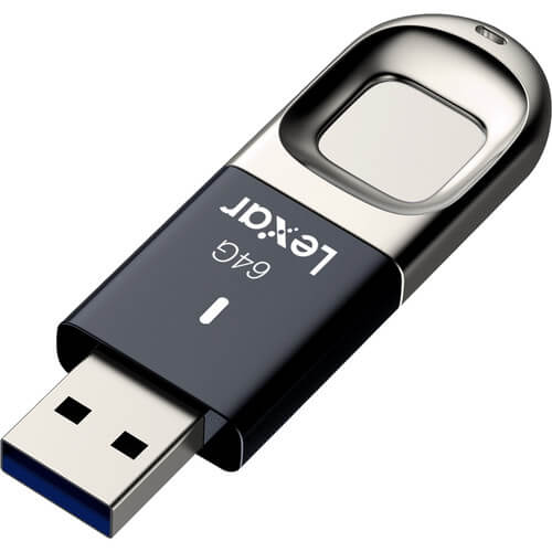 Lexar JumpDrive Fingerprint F35 64GB LJDF35-64GBBK USB 3.0 Flash Drive