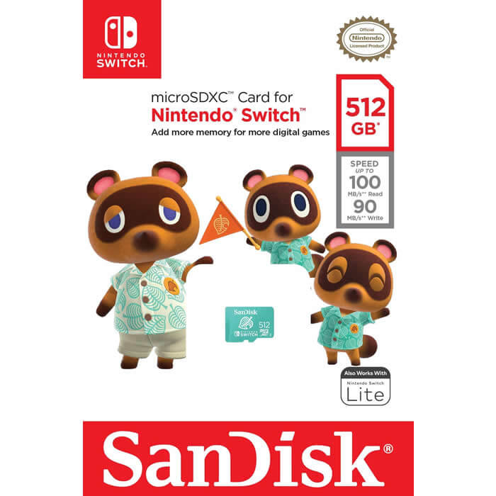 SanDisk Nintendo Switch 512GB SDSQXAO-512G-GN3ZN microSDXC Memory Card C10 UHS-I