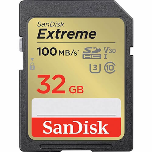 SanDisk Extreme 32GB SDSDXVT-032G-GNCIN SDHC Memory Card C10 U3 V30 UHS-I
