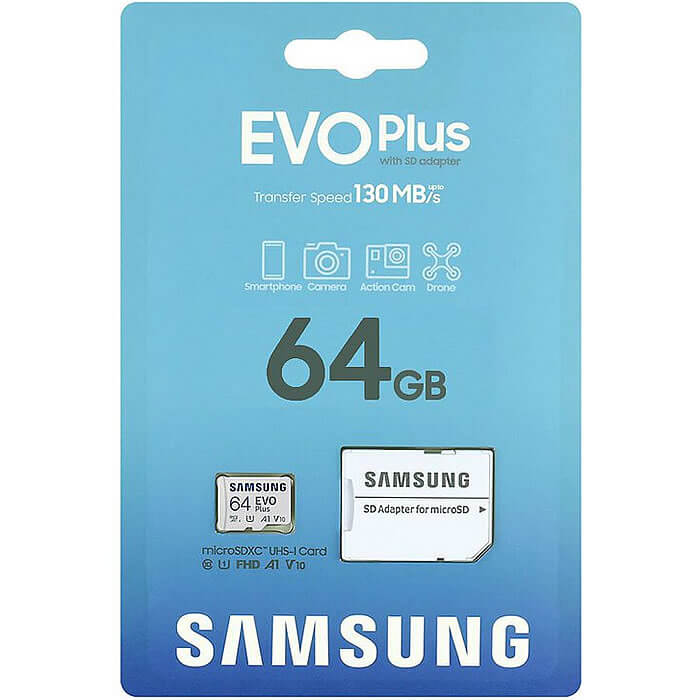 Samsung EVO Plus 64GB MB-MC64KA/EU microSDXC Memory Card C10 U1 V10 A1 UHS-I