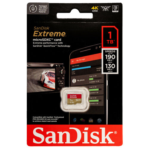 SanDisk Extreme 1TB SDSQXAV-1T00-GN6MN microSDXC Memory Card C10 U3 V30 A2 UHS-I