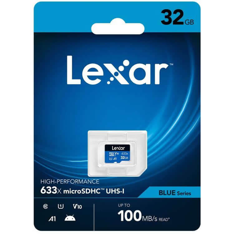 Lexar Blue Series 32GB LMS0633032G-BNNNG microSDHC Memory Card C10 U1 V10 A1 UHS-I