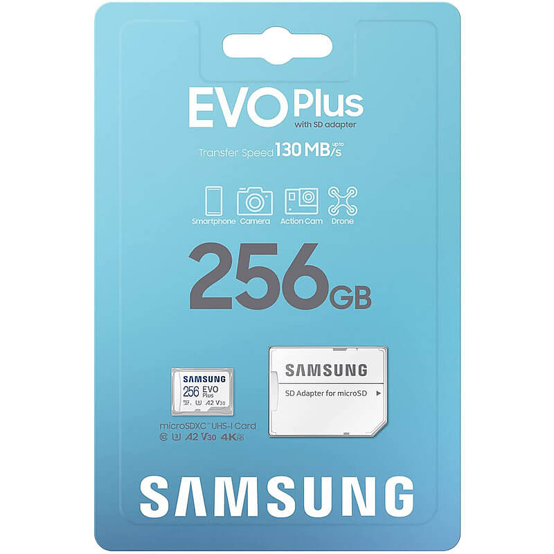 Samsung EVO Plus 256GB MB-MC256KA/KR microSDXC Memory Card C10 U3 V30 A2 UHS-I