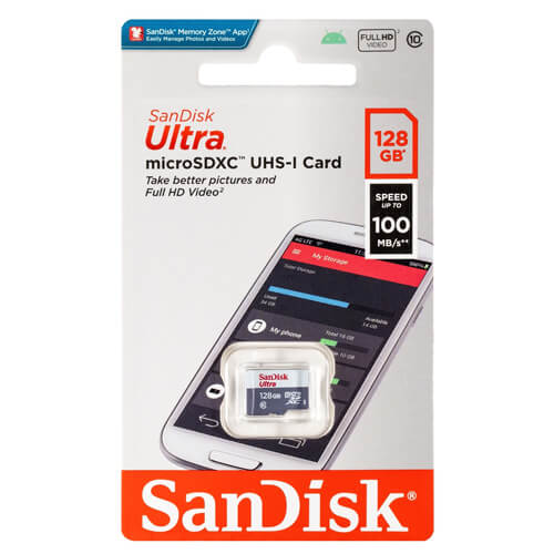 SanDisk Ultra 128GB SDSQUNR-128G-GN3MN microSDXC Memory Card C10 UHS-I