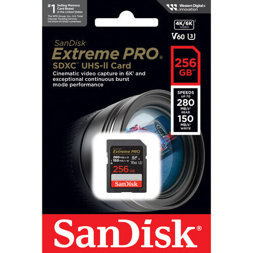 SanDisk Extreme Pro 256GB SDSDXEP-256G-GN4IN SDXC Memory Card C10 U3 V60 UHS-II