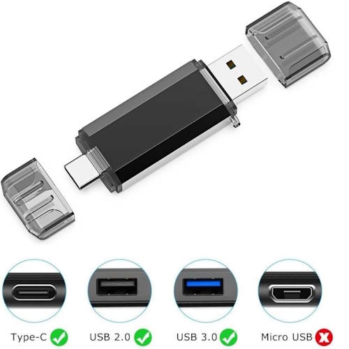 GoRAM GoStick Dual Drive 16GB GRU30DD-016G USB 3.0 Dual A+C Flash Drive
