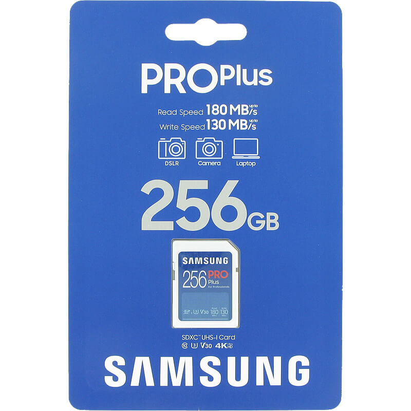 Samsung PROFESSIONAL 256GB MB-SD256S/EU SDXC Memory Card C10 U3 V30 UHS-I