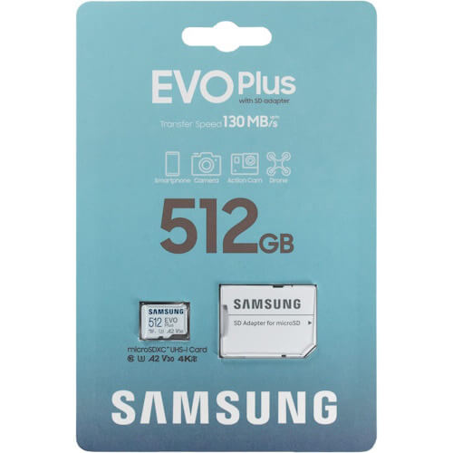 Samsung EVO Plus 512GB MB-MC512KA/APC microSDXC Memory Card C10 U3 V30 A2 UHS-I