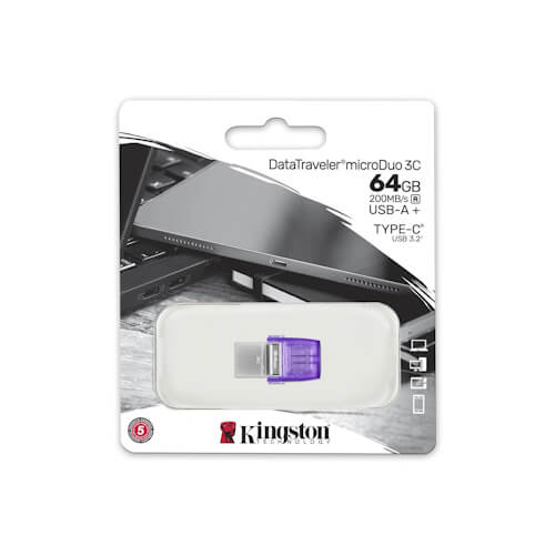 Kingston DataTraveler microDuo 3C 64GB DTDUO3CG3/64GB USB 3.2 Dual A+C Flash Drive