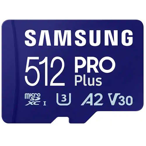 Samsung PRO Plus 512GB MB-MD512SA microSDXC Memory Card C10 U3 V30 A2 UHS-I