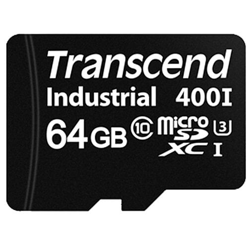 Transcend Industrial 400I 64GB TS64GUSD400I microSDXC Memory Card C10 U3 UHS-I