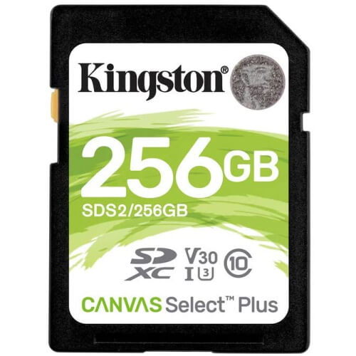 Kingston Canvas Select Plus 256GB SDS2/256GB SDXC Memory Card C10 U3 V30 UHS-I