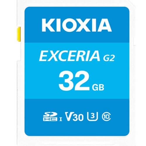 KIOXIA EXCERIA G2 32GB LNEX2L032GG4 SDHC Memory Card C10 U3 V30 UHS-I