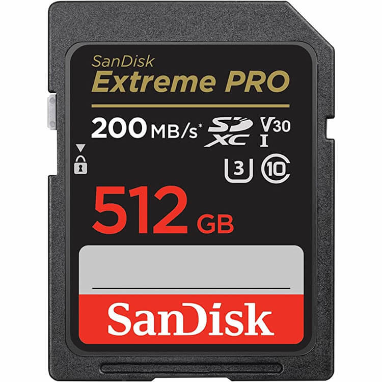 SanDisk Extreme Pro 512GB SDSDXXD-512G SDXC Memory Card C10 U3 V30 UHS-I