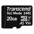 TRANSCEND 240I 20GB TS20GUSDC240I microSDHC Memory Card C10 U3 V30 A2 UHS-I