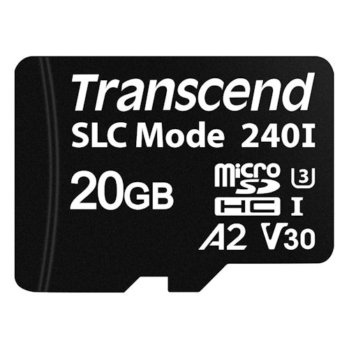 TRANSCEND 240I 20GB TS20GUSDC240I microSDHC Memory Card C10 U3 V30 A2 UHS-I
