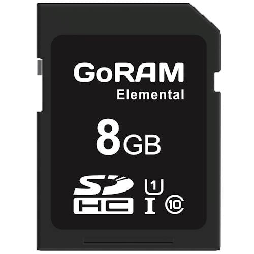 GoRAM Elemental 8GB GRSDEM-008G SDHC Memory Card C10 U1 UHS-I