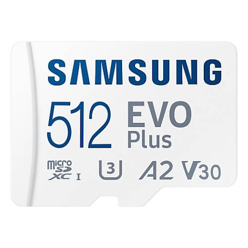 Samsung EVO Plus 512GB MB-MC512SA microSDXC Memory Card C10 U3 V30 A2 UHS-I