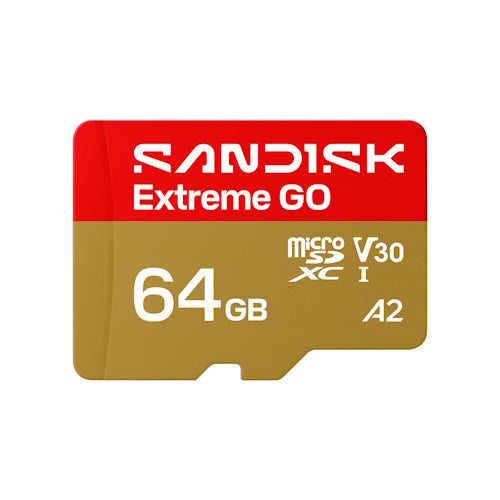 SANDISK Extreme GO 64GB SDSQXGN-064G-GN6MN microSDXC Memory Card C10 U3 V30 A2 UHS-I