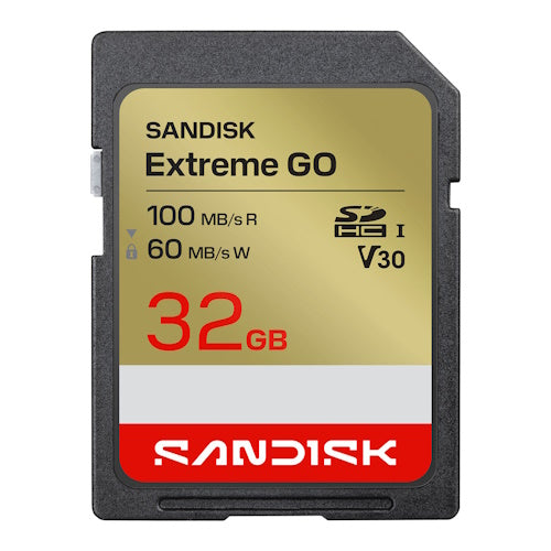 SANDISK Extreme GO 32GB SDSDXGN-032G-GNCIN SDHC Memory Card C10 U3 V30 UHS-I