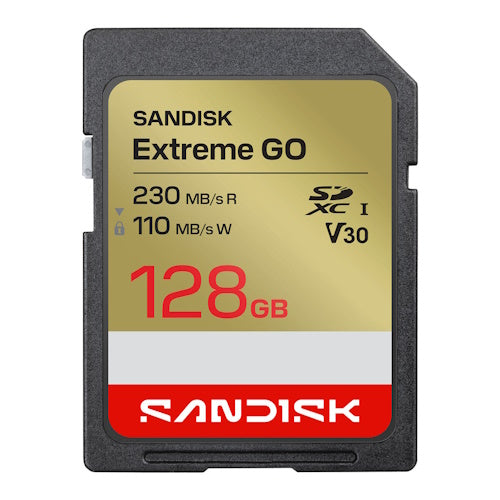 SANDISK Extreme GO 128GB SDSDXGN-128G-GNCIN SDXC Memory Card C10 U3 V30 UHS-I