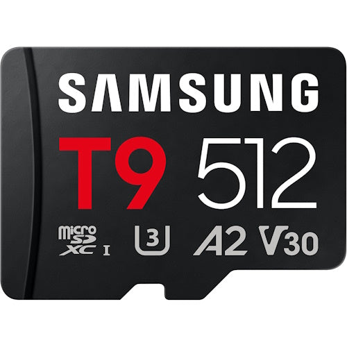 SAMSUNG T9 512GB MB-MH512T/WW microSDXC Memory Card C10 U3 V30 A2 UHS-I