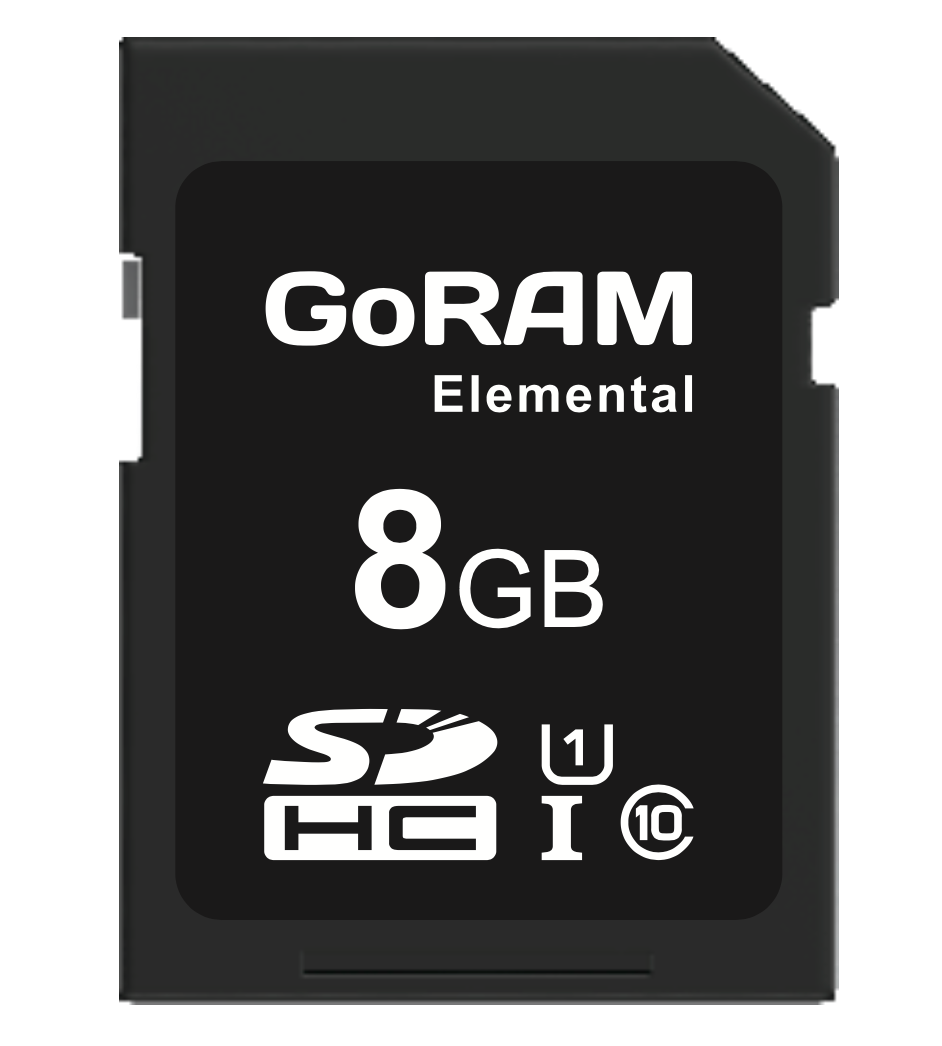 GORAM Elemental 8GB GRSDEM-008G SDHC Memory Card C10 U1 UHS-I